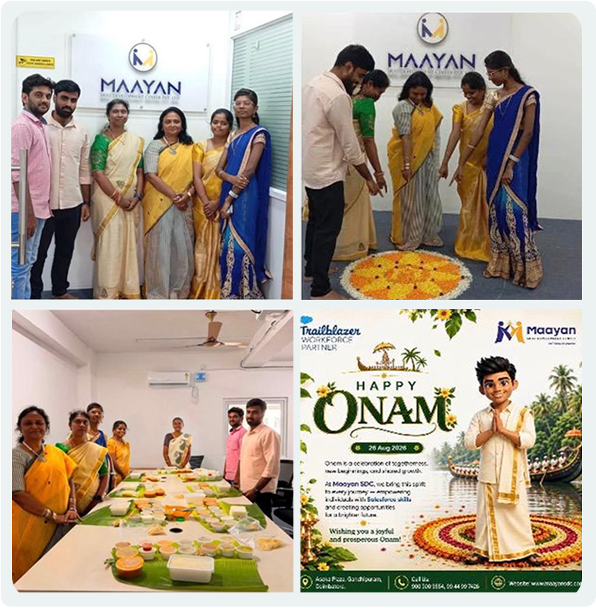Maayan team members celebrate the spirit of Onam in vibrant festive attire