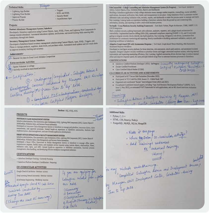 Sharpening resumes - Preparing students for the real selection process